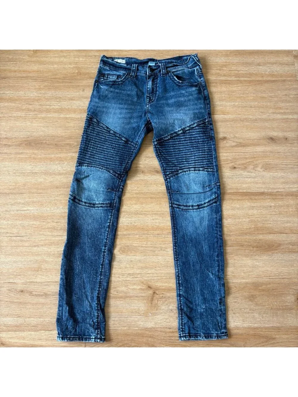 True Religion Rocco Relaxed Skinny Moto Leg MR Denim Jeans Blue Men’s Size 30